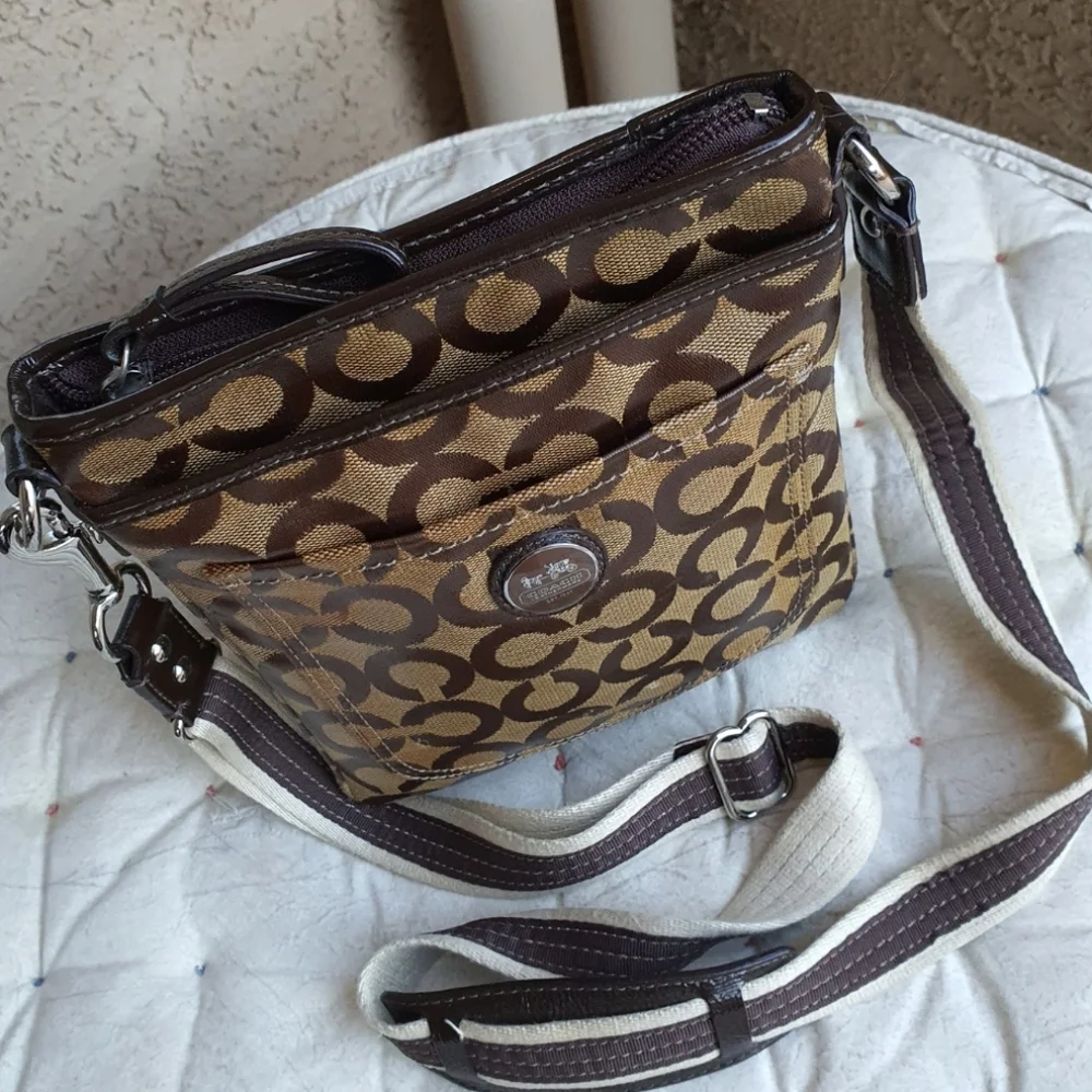 Coach Brown and Tan Crossbody Bag